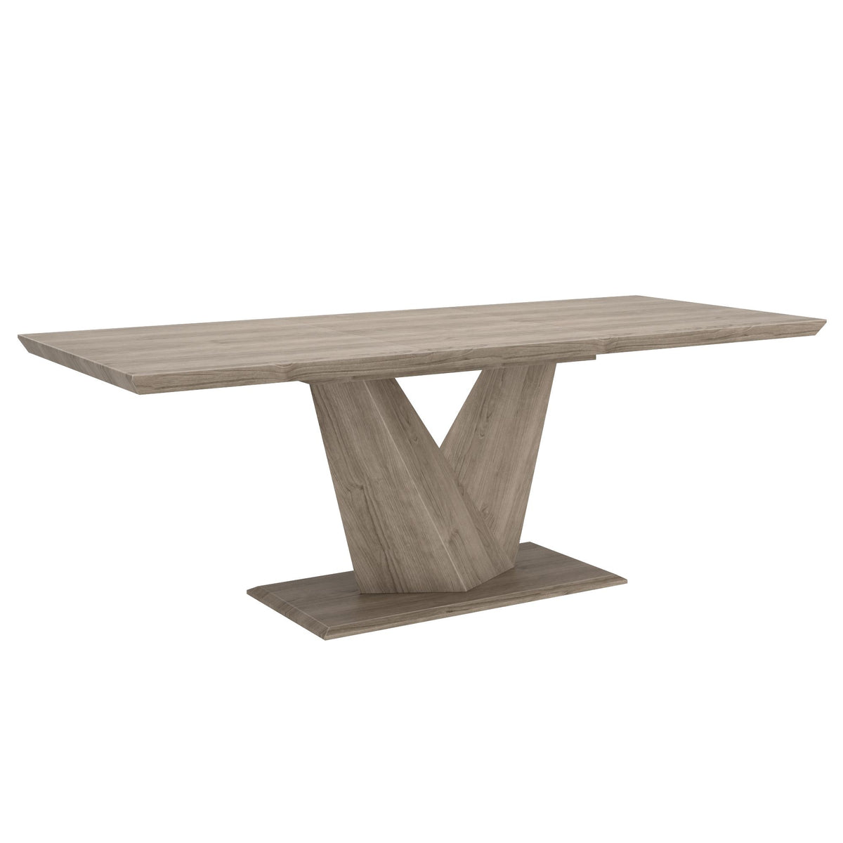 Wood Dining Table with Extension, 63"-87" in Washed Oak
