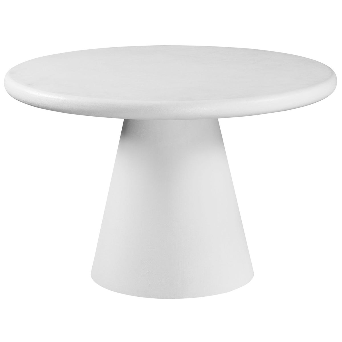 Concrete Round Dining Table, 47" in White