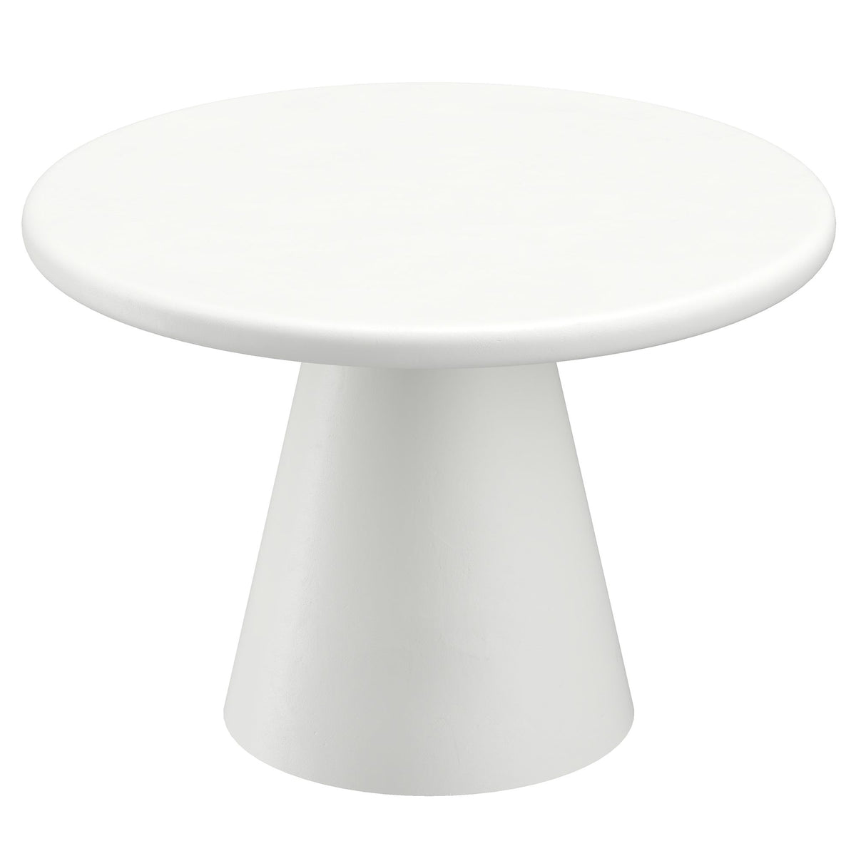 Concrete Round Dining Table, 47" in White