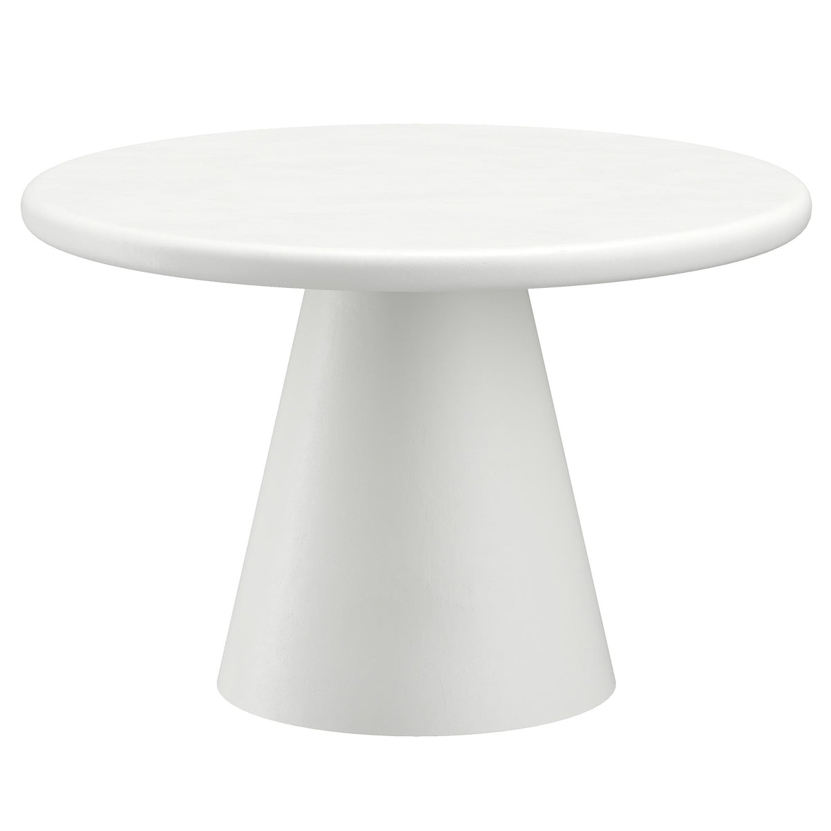 Concrete Round Dining Table, 47" in White