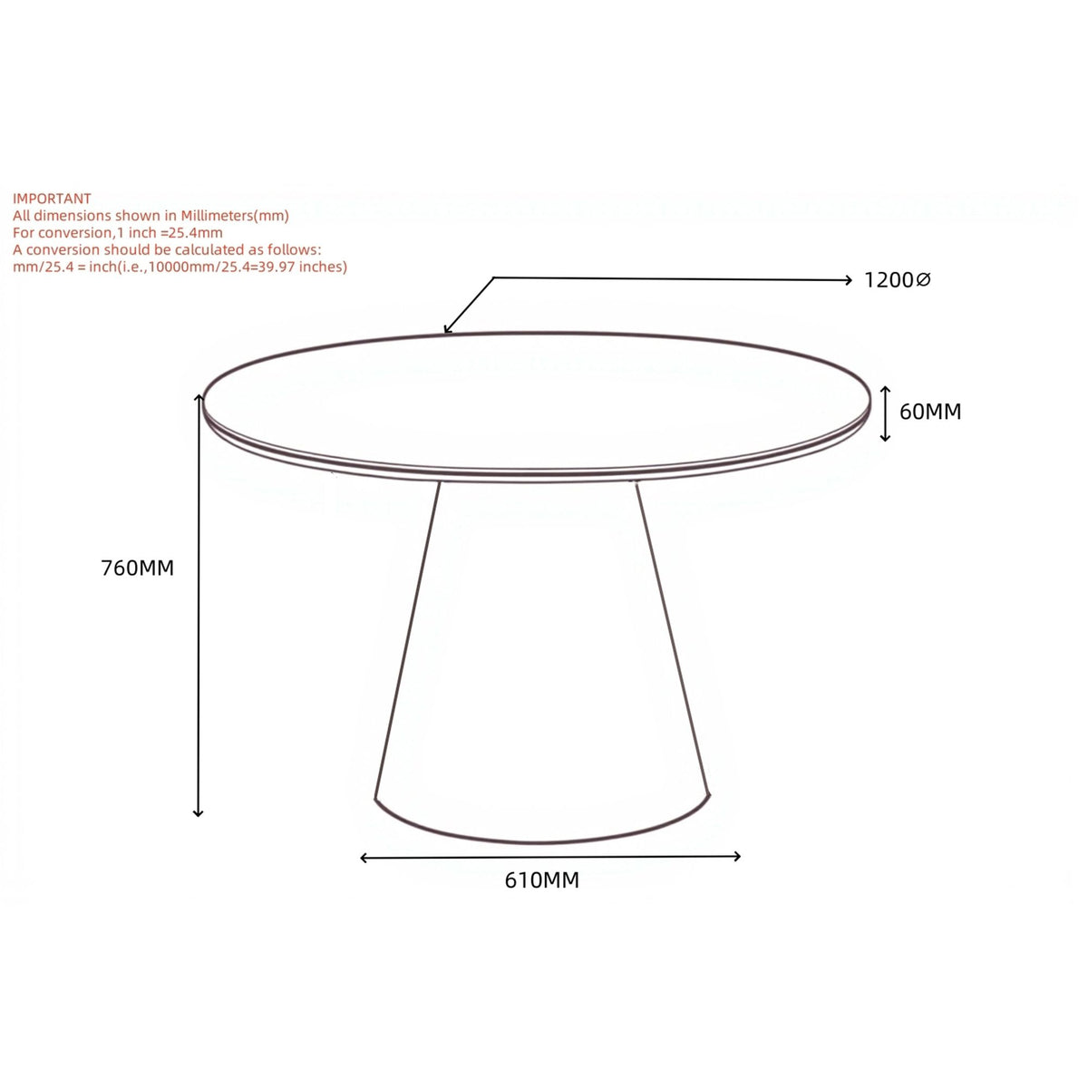 Concrete Round Dining Table, 47" in White