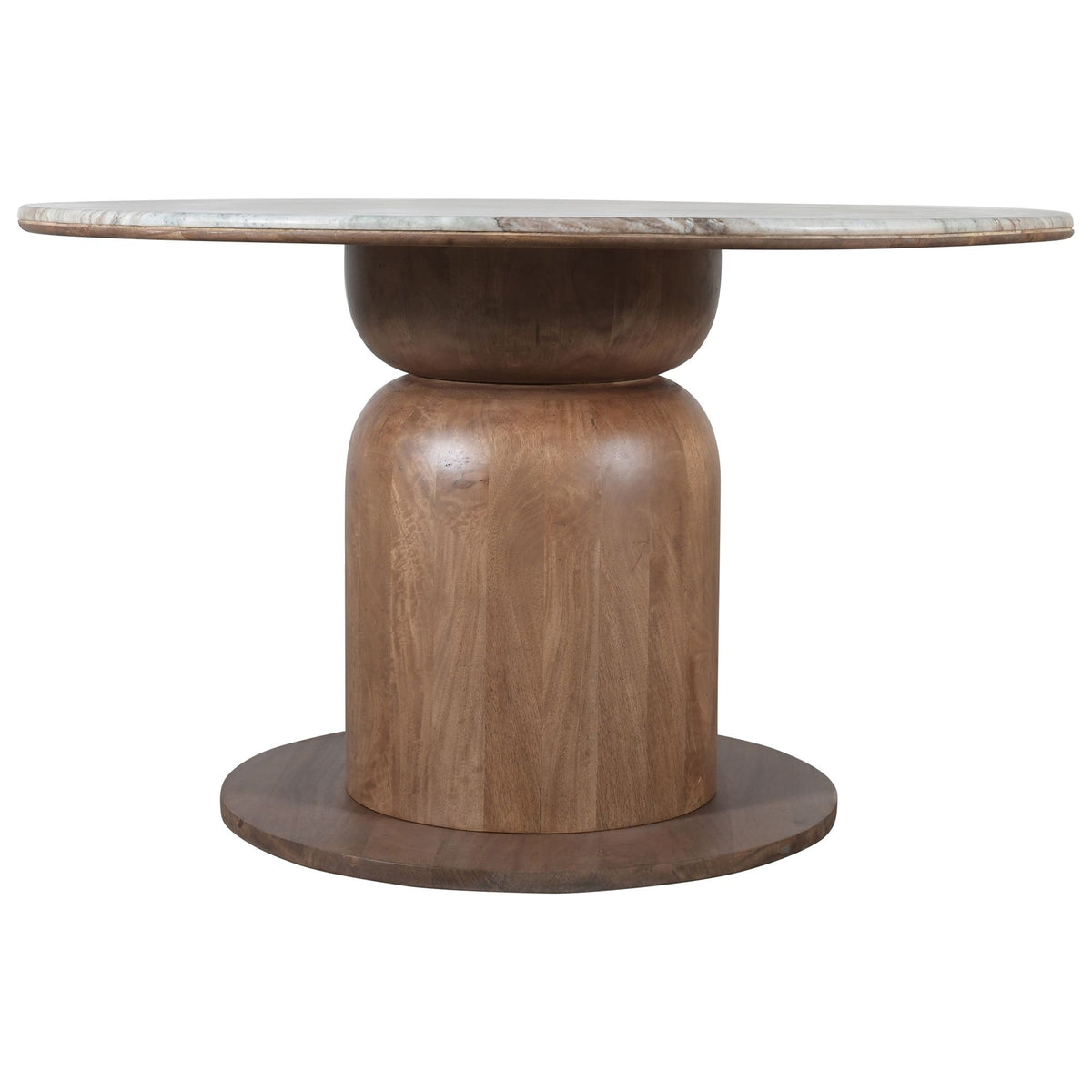 Solid Wood Round Dining Table, 50" in Walnut