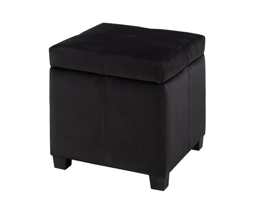 Tufted Storage Ottoman – Black (Style 2)