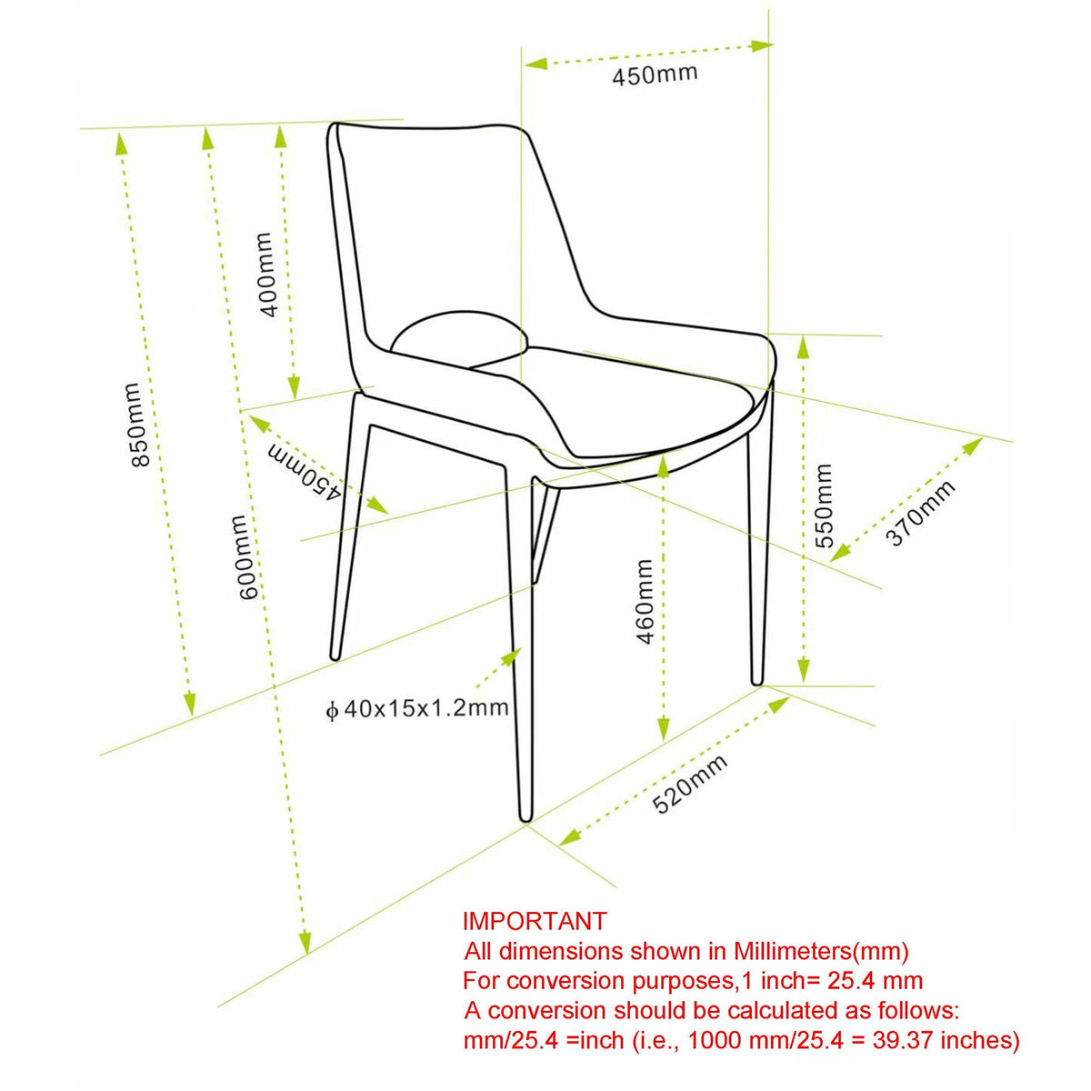 Contoured Faux Leather Dining Chair, Set of 6 in Saddle and Walnut