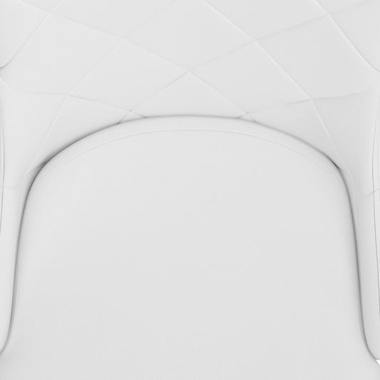 Curved-Back Faux Leather Dining Chair, Set of 2 in White and Chrome
