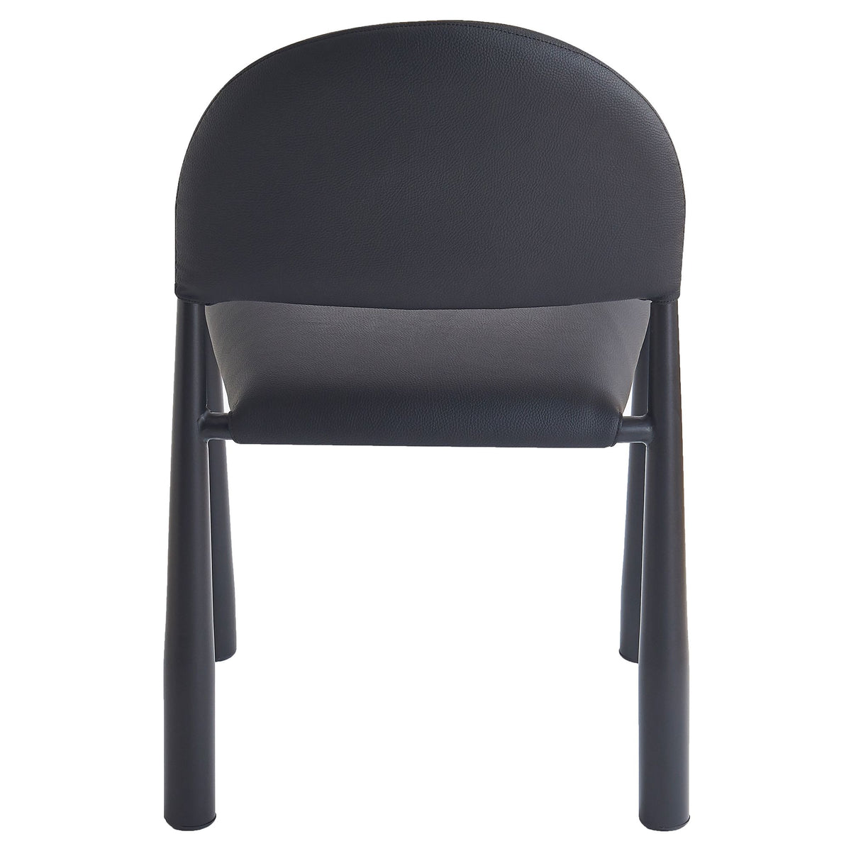Mid-Century Faux Leather Dining Chair, Set of 4 in Black and Black