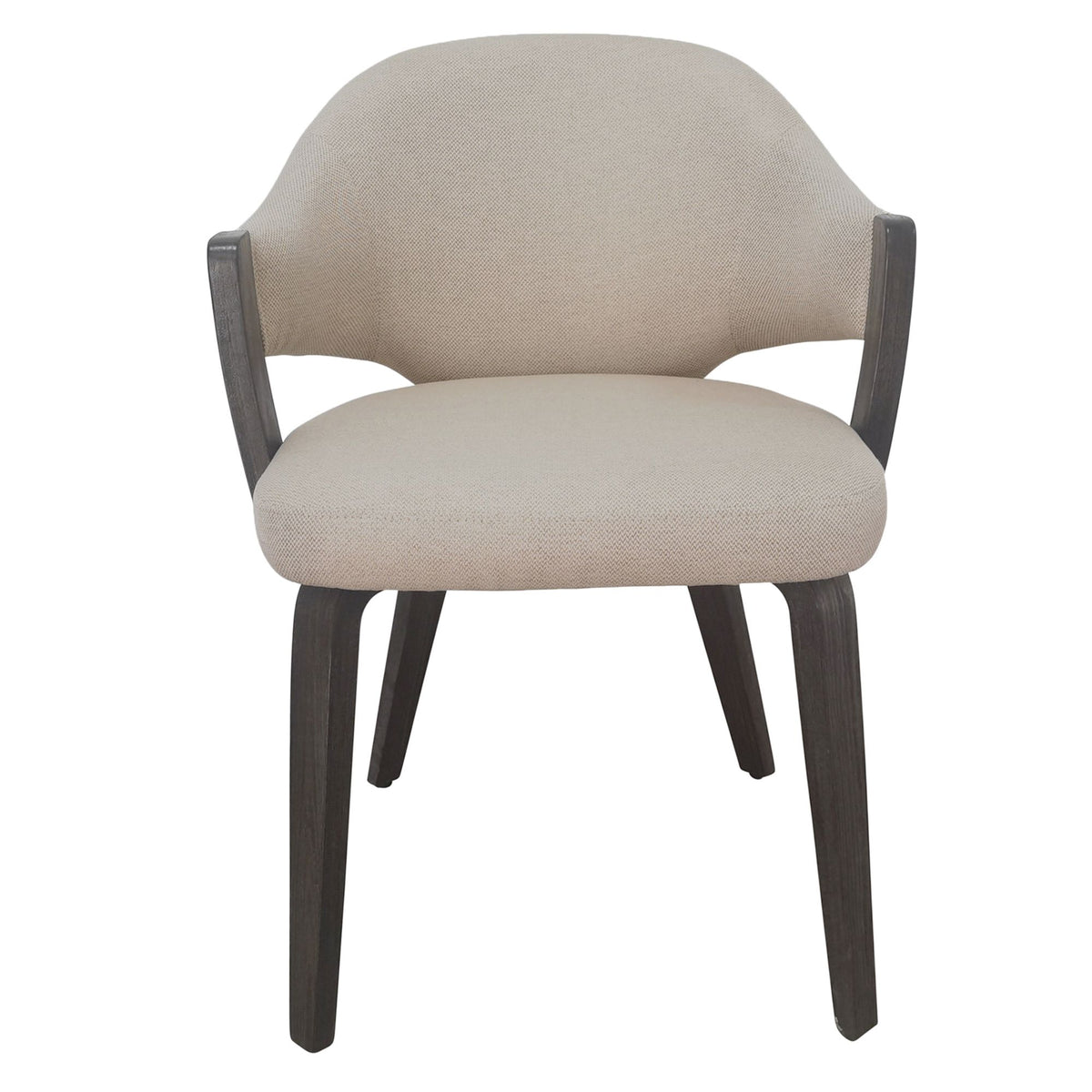 Contoured Upholstered Dining Chair, Set of 2 in Toffee and Walnut
