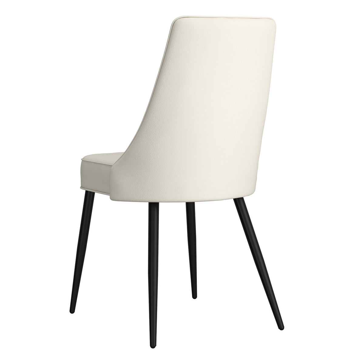 Piped Faux Leather Dining Chair, Set of 2 in Beige and Black