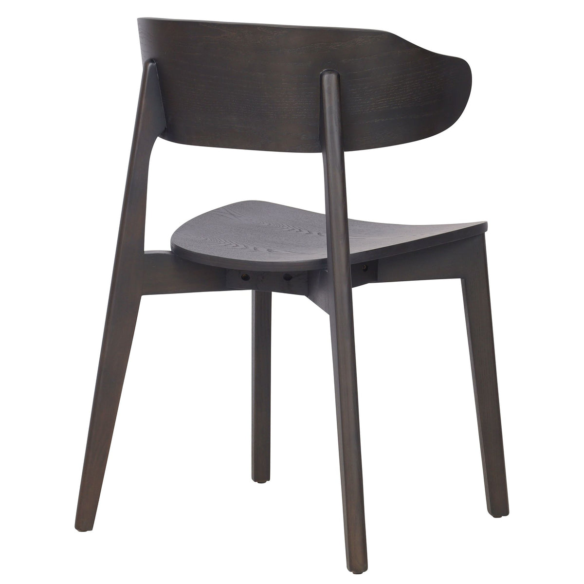 Mid-Century Solid Wood Dining Chair, Set of 2 in Mocha
