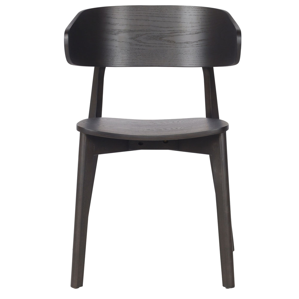 Mid-Century Solid Wood Dining Chair, Set of 2 in Mocha