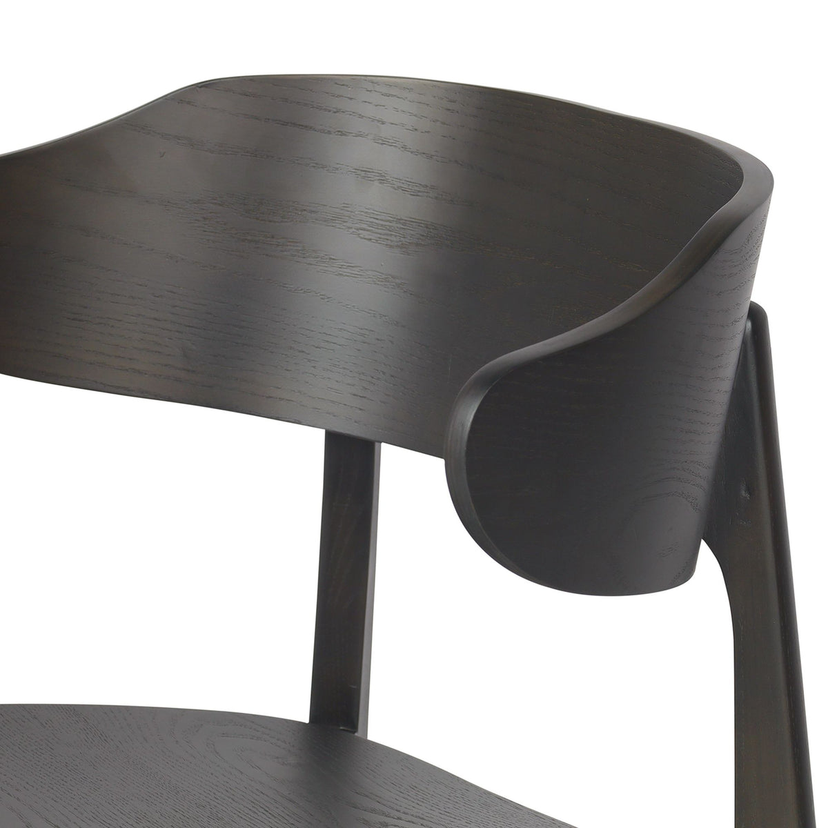 Mid-Century Solid Wood Dining Chair, Set of 2 in Mocha