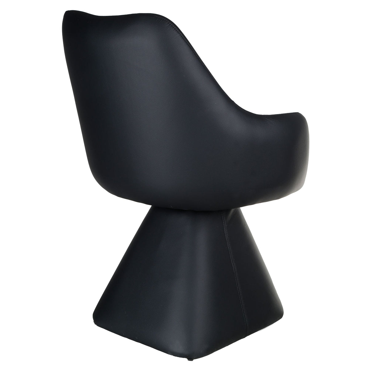 Faux Leather Swivel Dining and Accent Chair in Black