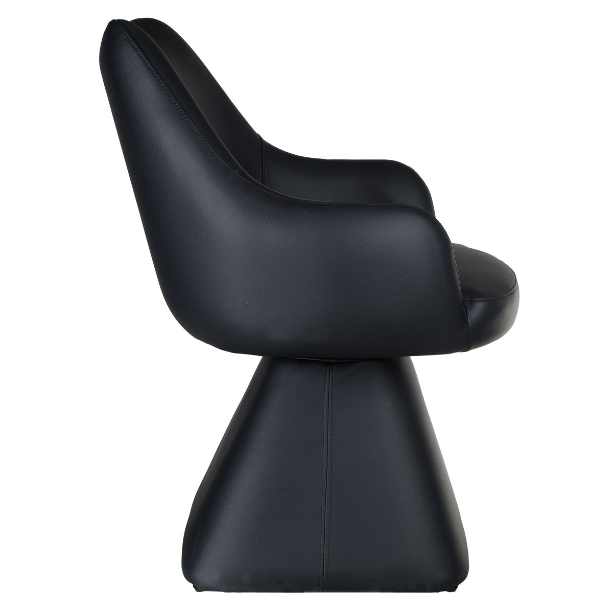 Faux Leather Swivel Dining and Accent Chair in Black
