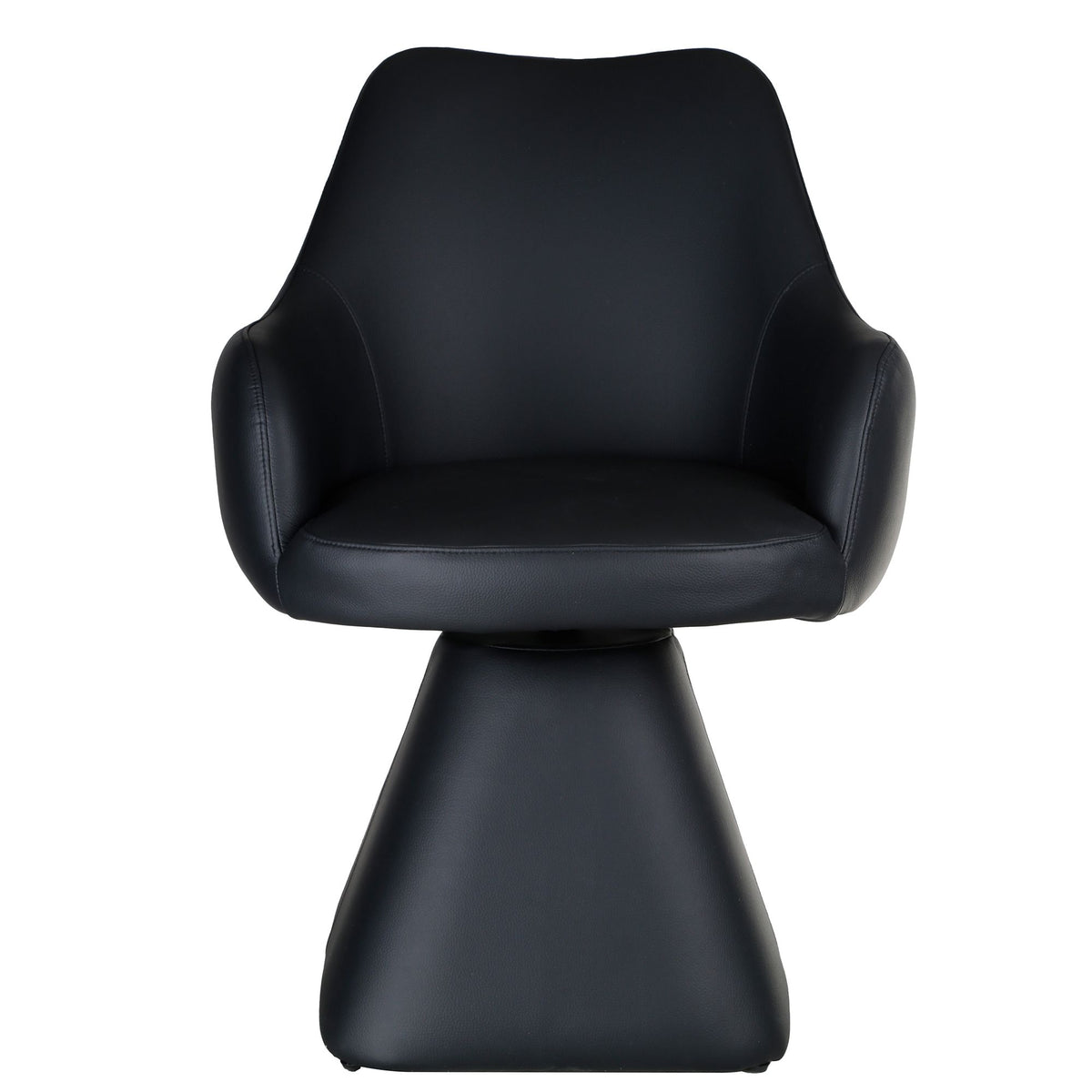 Faux Leather Swivel Dining and Accent Chair in Black