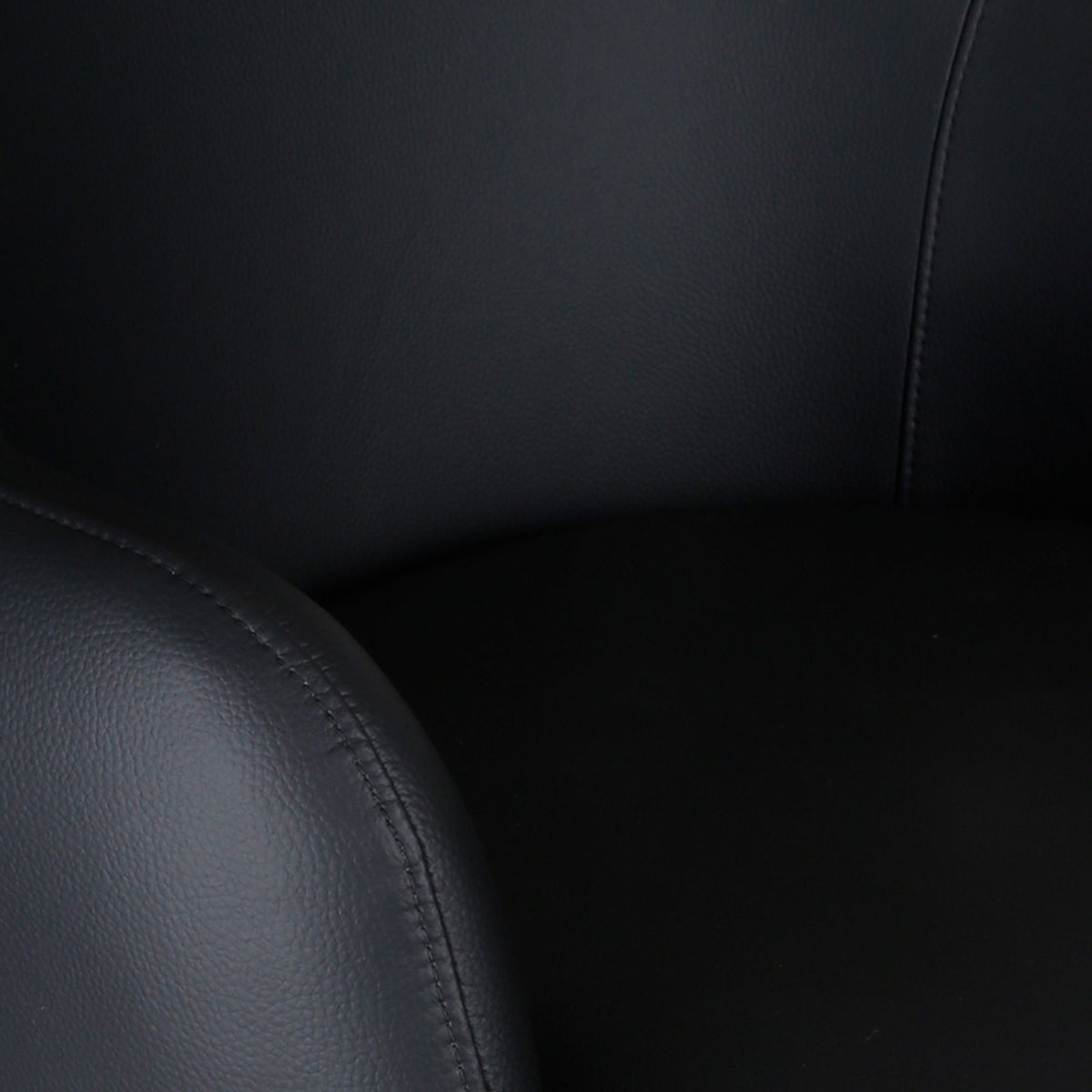 Faux Leather Swivel Dining and Accent Chair in Black