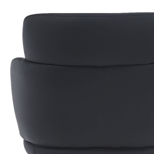 Cross-Back Faux Leather Dining Chair, Set of 4 in Black and Black