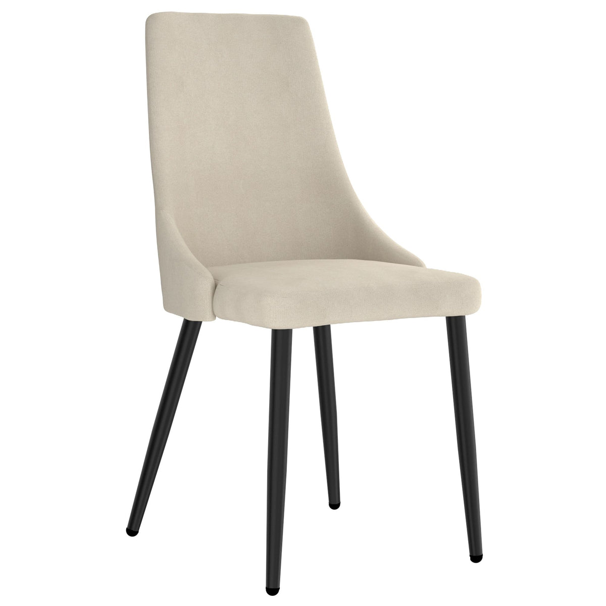 Mid-Century Upholstered Dining Chair, Set of 2 in Beige and Black