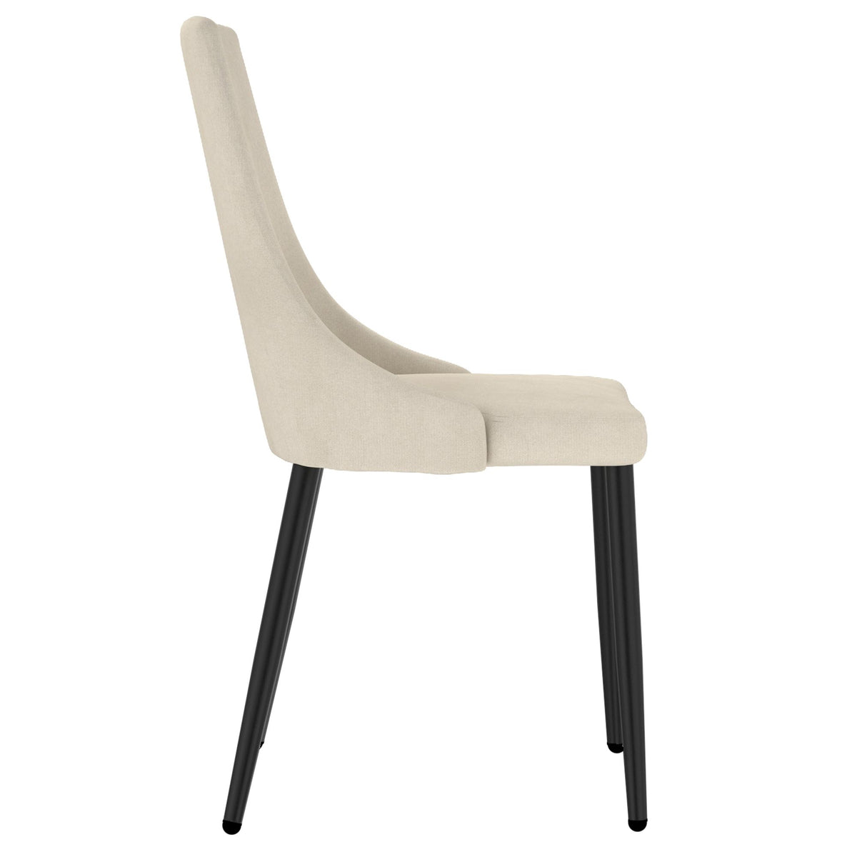 Mid-Century Upholstered Dining Chair, Set of 2 in Beige and Black