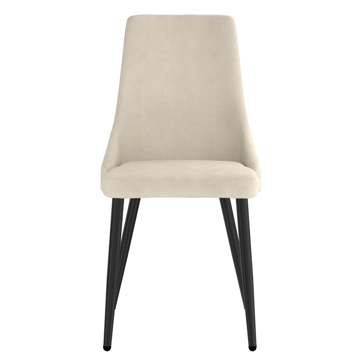 Mid-Century Upholstered Dining Chair, Set of 2 in Beige and Black