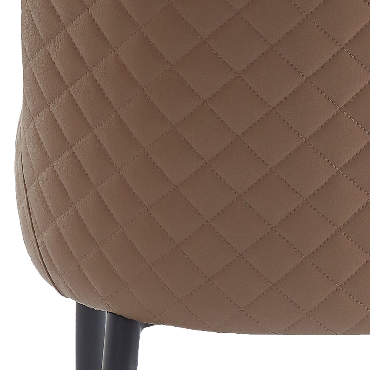 Mid-Century Faux Leather Dining Chair, Set of 2 in Brown and Black