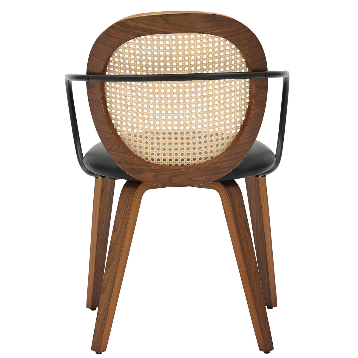 Wraparound Dining Chair, Set of 2 in Walnut and Black