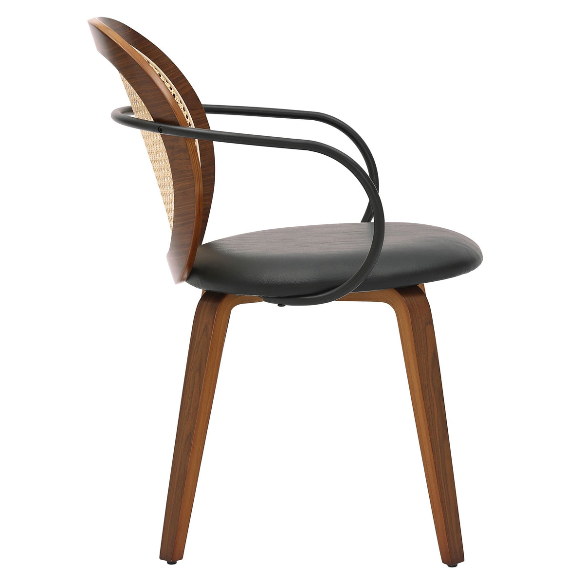 Wraparound Dining Chair, Set of 2 in Walnut and Black