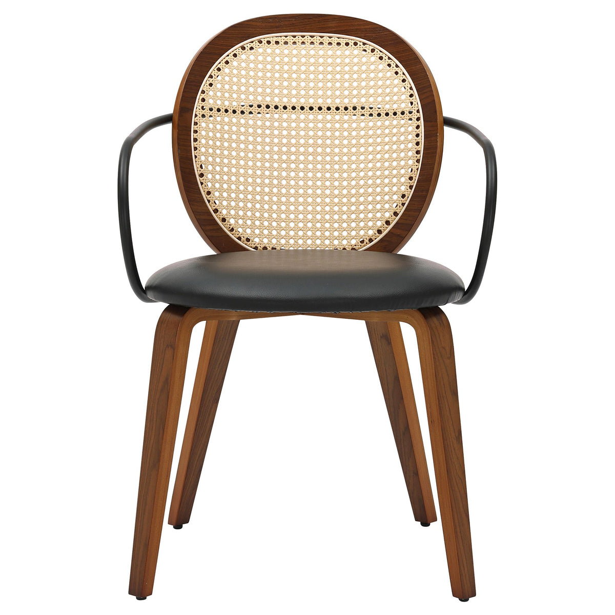 Wraparound Dining Chair, Set of 2 in Walnut and Black