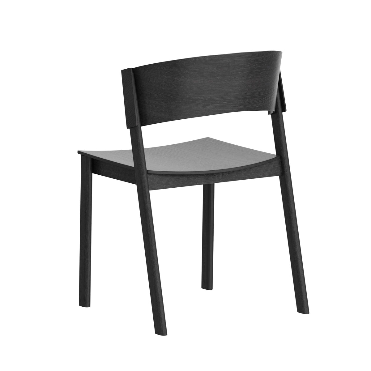 Stackable Solid Wood Dining Chair, Set of 2 in Black
