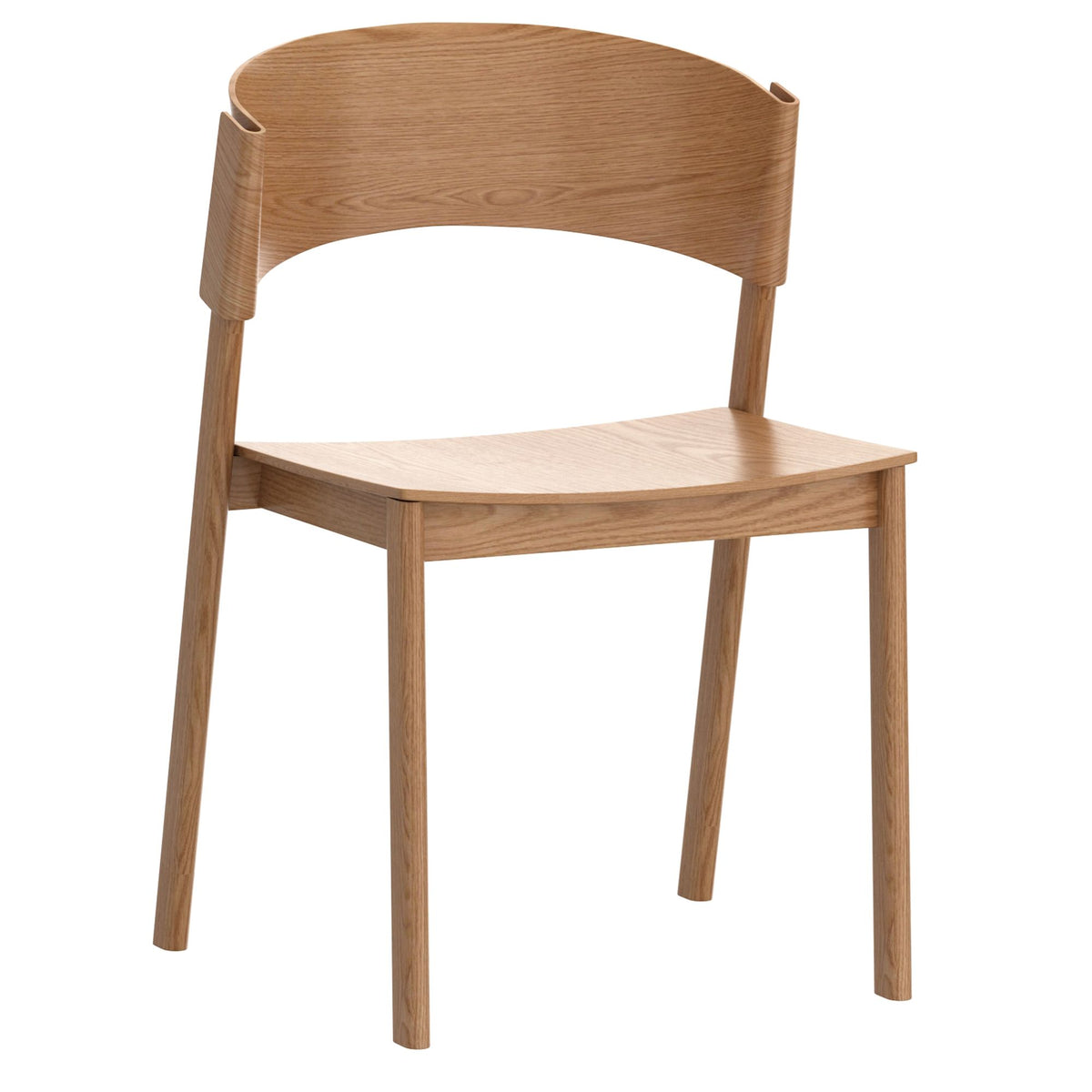 Stackable Solid Wood Dining Chair, Set of 2 in Natural