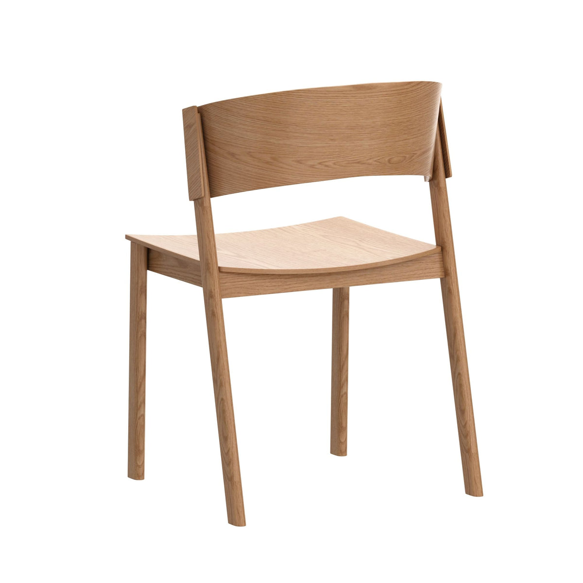 Stackable Solid Wood Dining Chair, Set of 2 in Natural