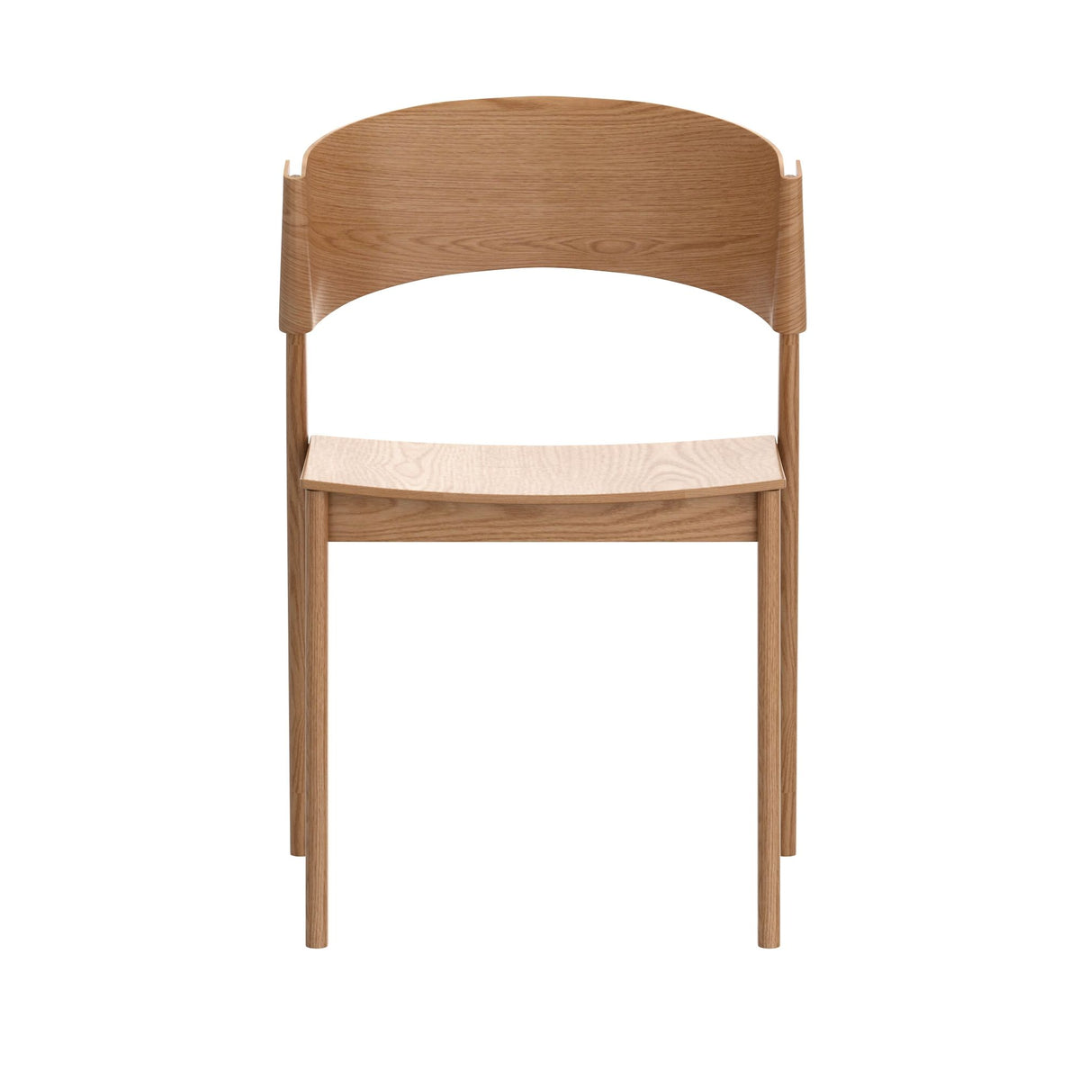 Stackable Solid Wood Dining Chair, Set of 2 in Natural