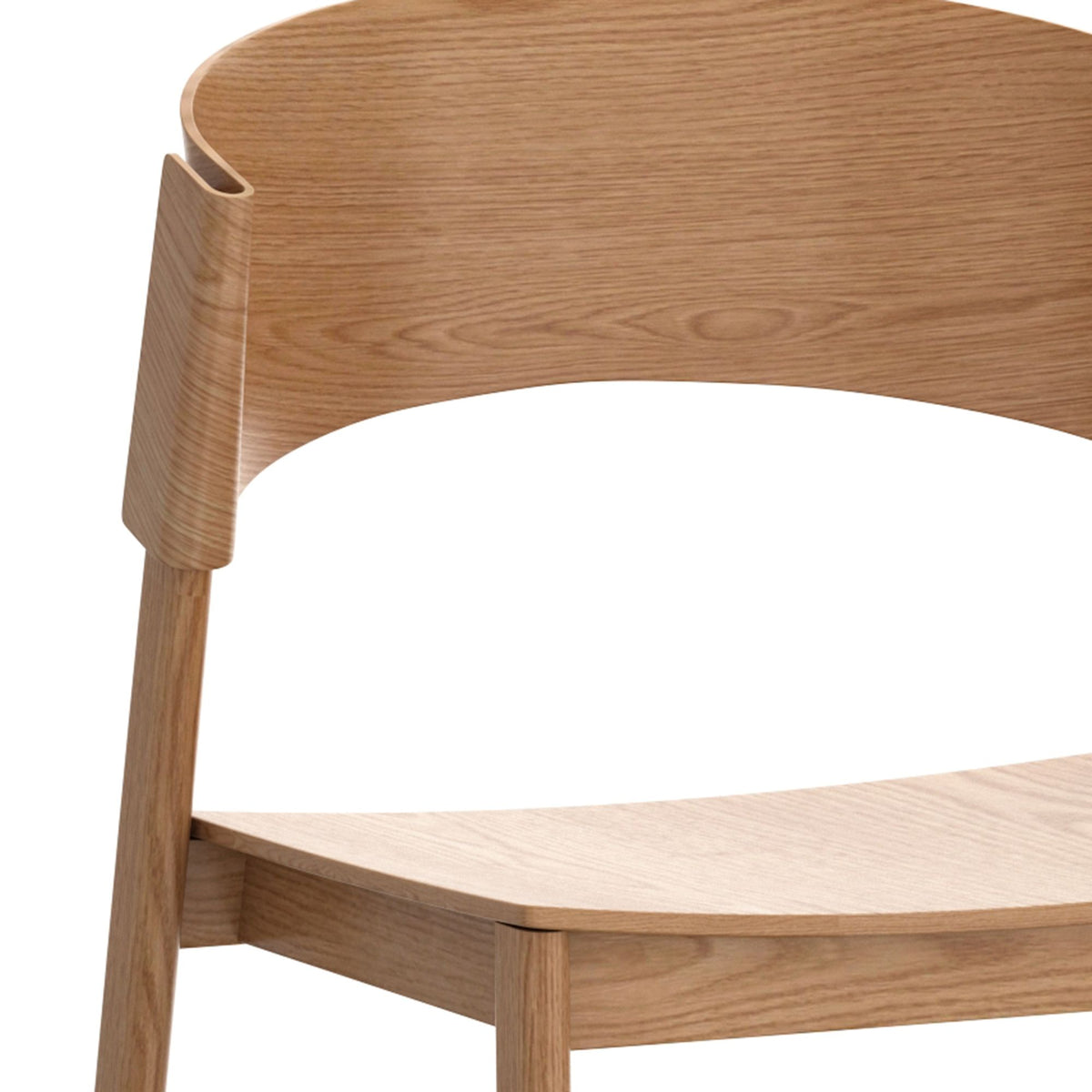 Stackable Solid Wood Dining Chair, Set of 2 in Natural