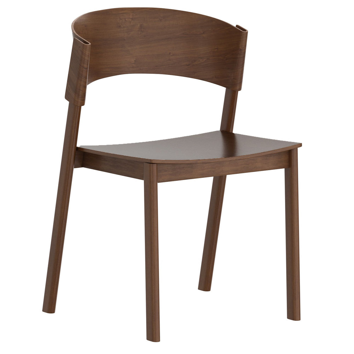 Stackable Solid Wood Dining Chair, Set of 2 in Walnut