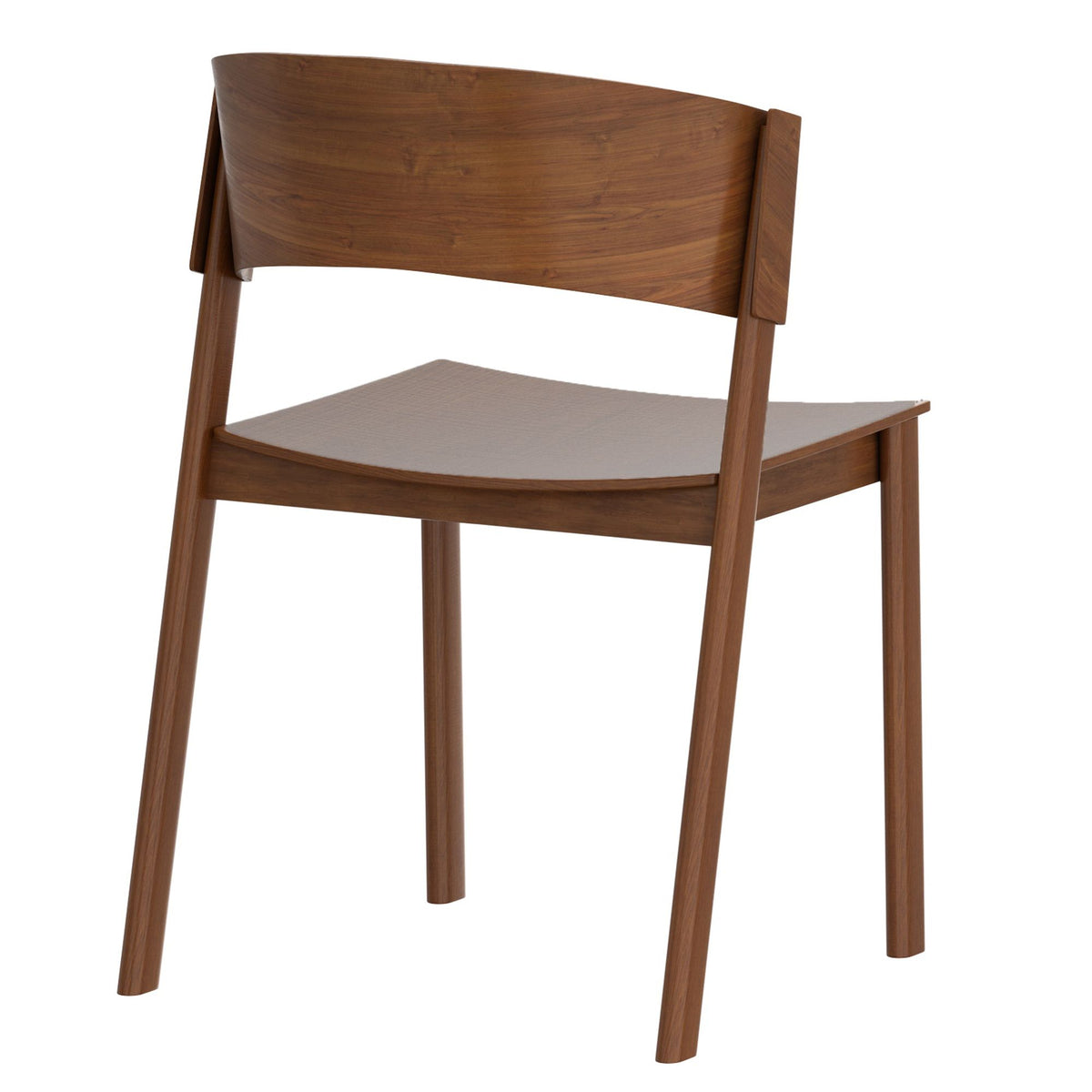 Stackable Solid Wood Dining Chair, Set of 2 in Walnut