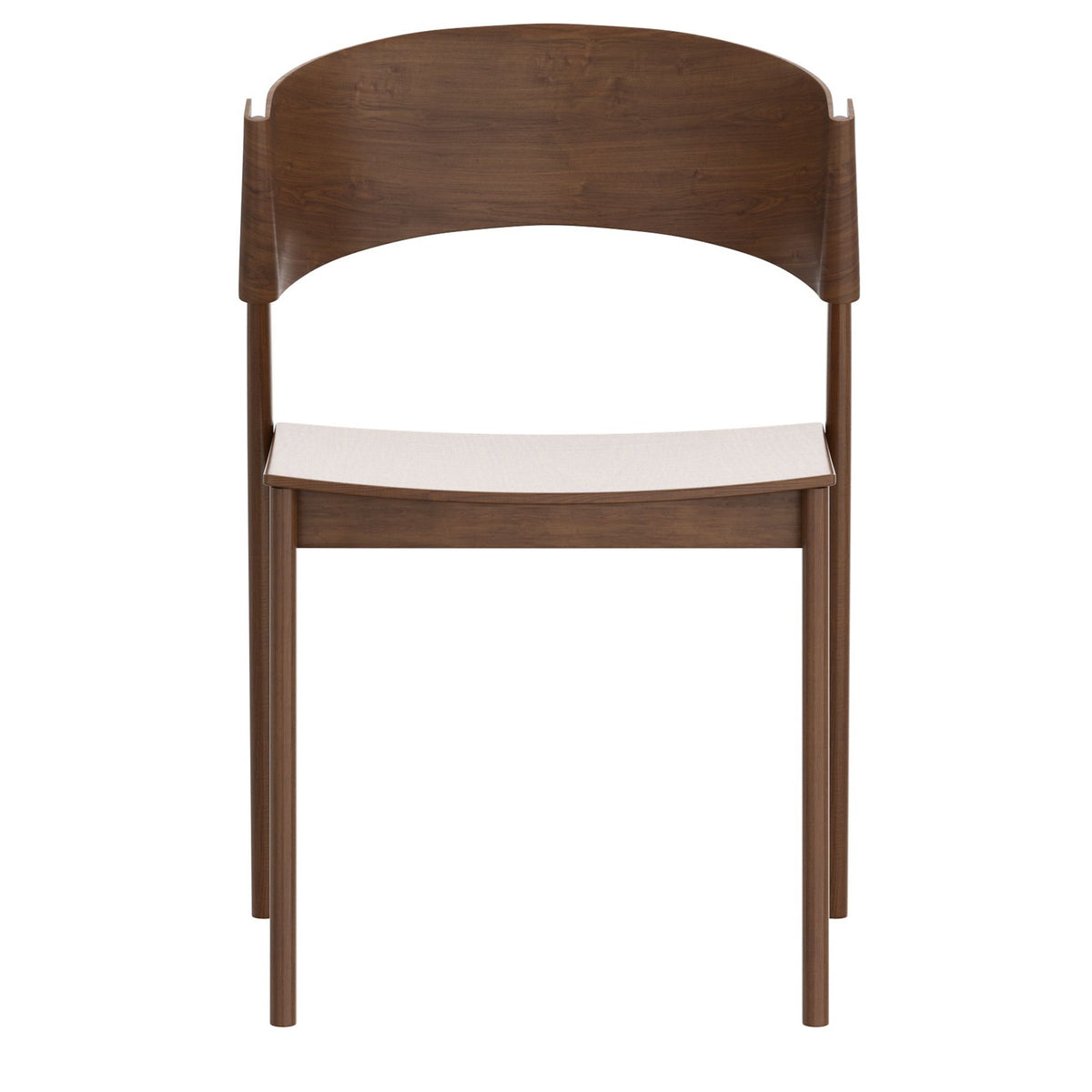 Stackable Solid Wood Dining Chair, Set of 2 in Walnut