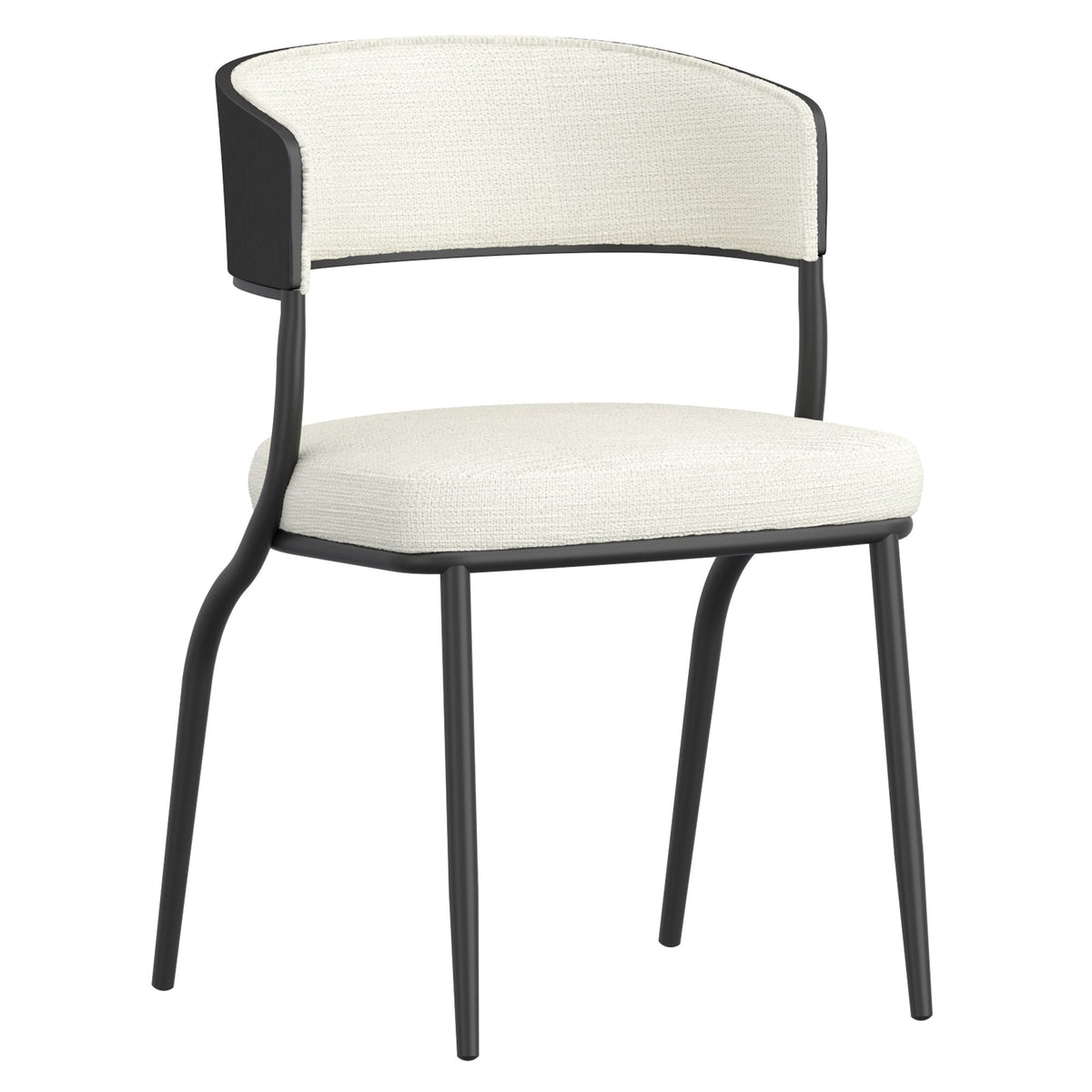 Bentwood Upholstered Dining Chair, Set of 2 in Ivory and Black