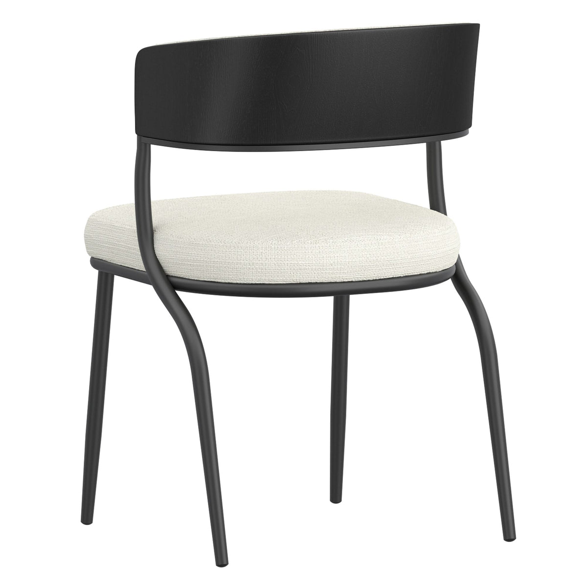 Bentwood Upholstered Dining Chair, Set of 2 in Ivory and Black