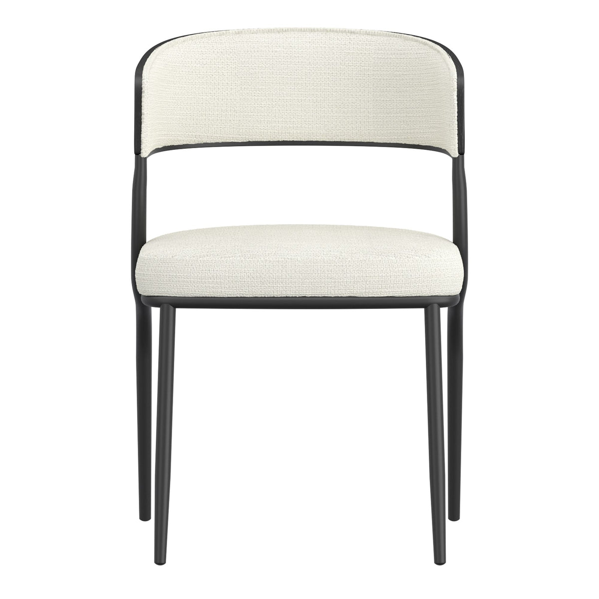 Bentwood Upholstered Dining Chair, Set of 2 in Ivory and Black