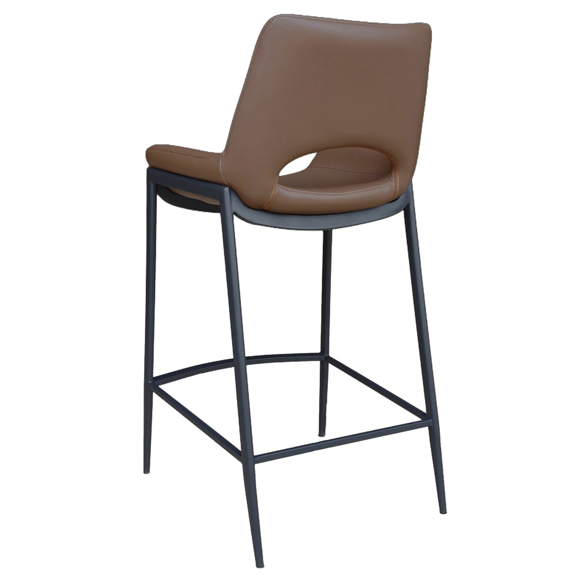 Faux Leather 26" Counter Stool in Saddle and Black