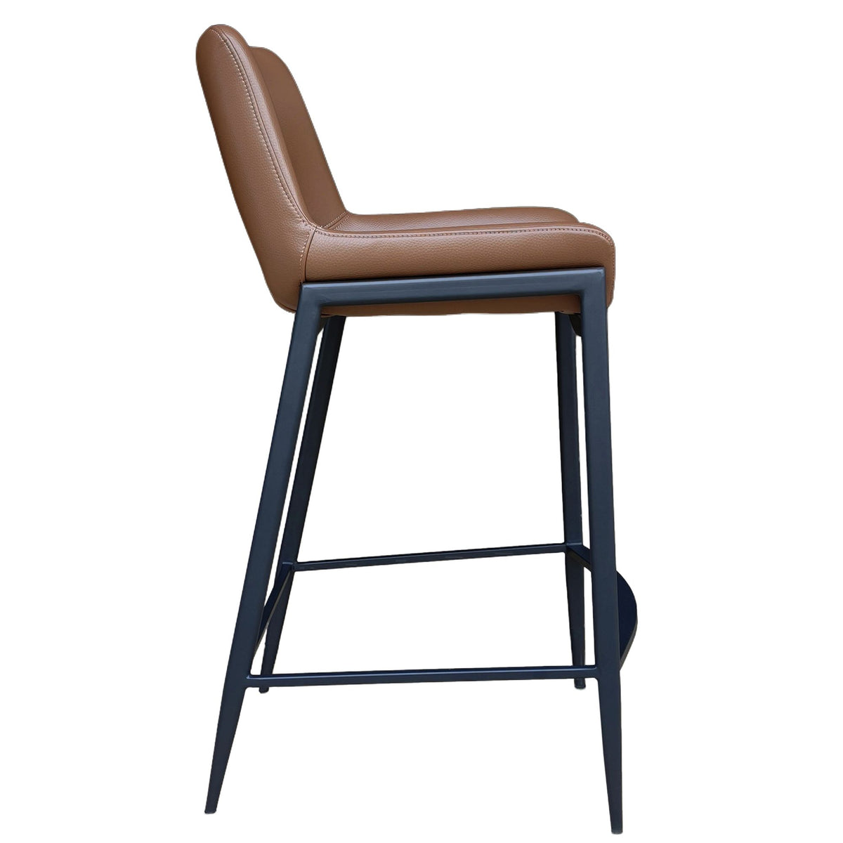 Faux Leather 26" Counter Stool in Saddle and Black