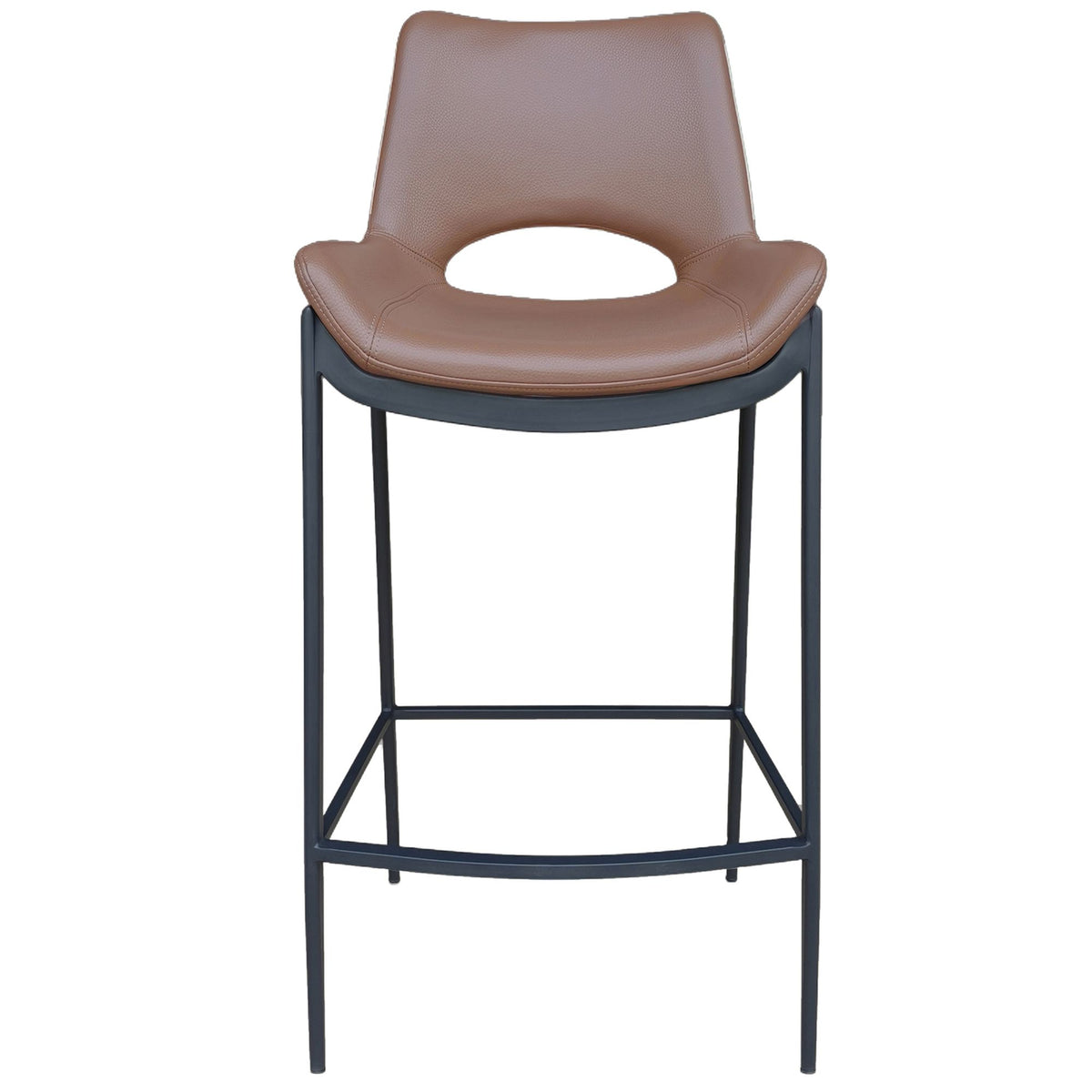 Faux Leather 26" Counter Stool in Saddle and Black