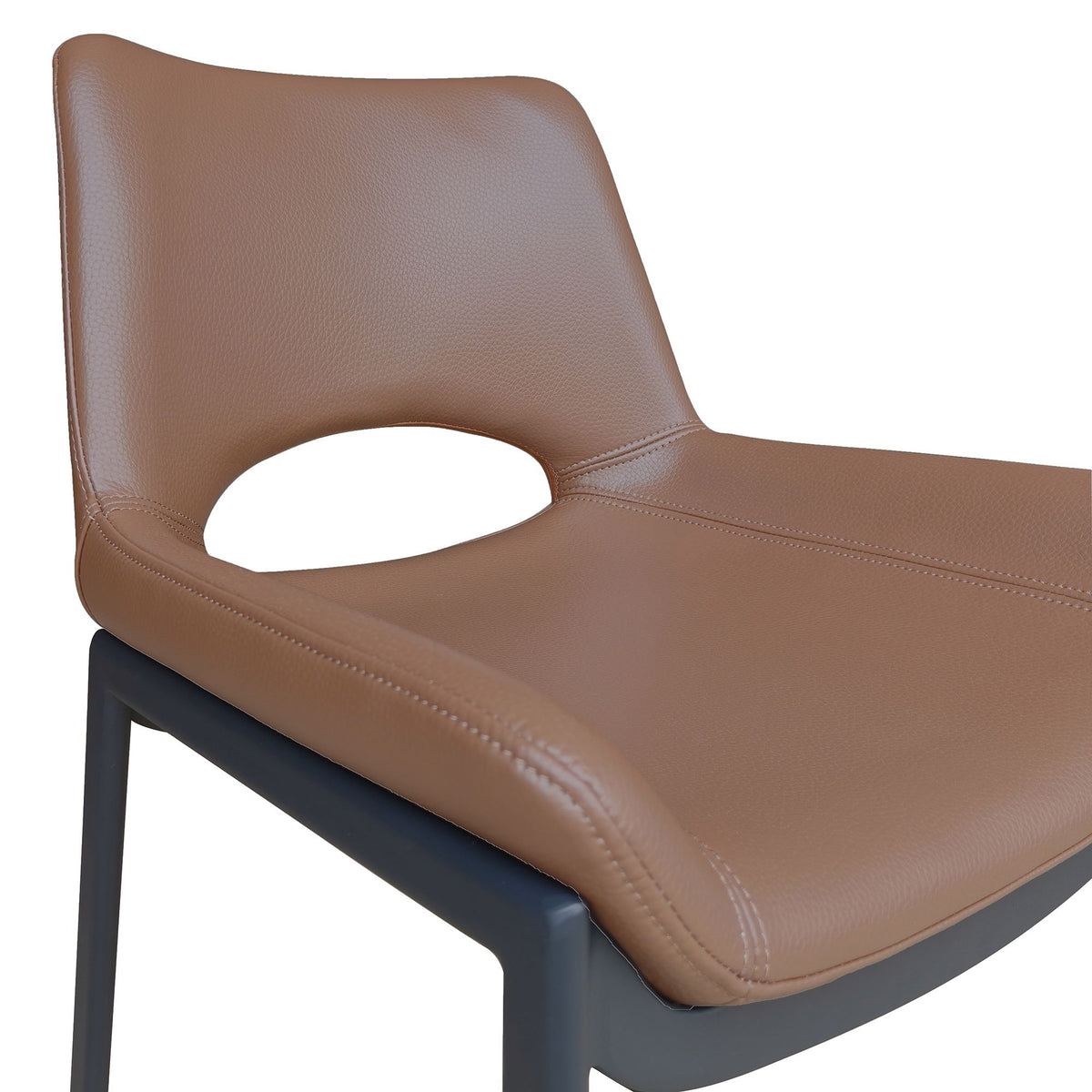 Faux Leather 26" Counter Stool in Saddle and Black