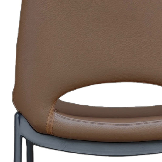 Faux Leather 30" Bar Stool in Saddle and Black