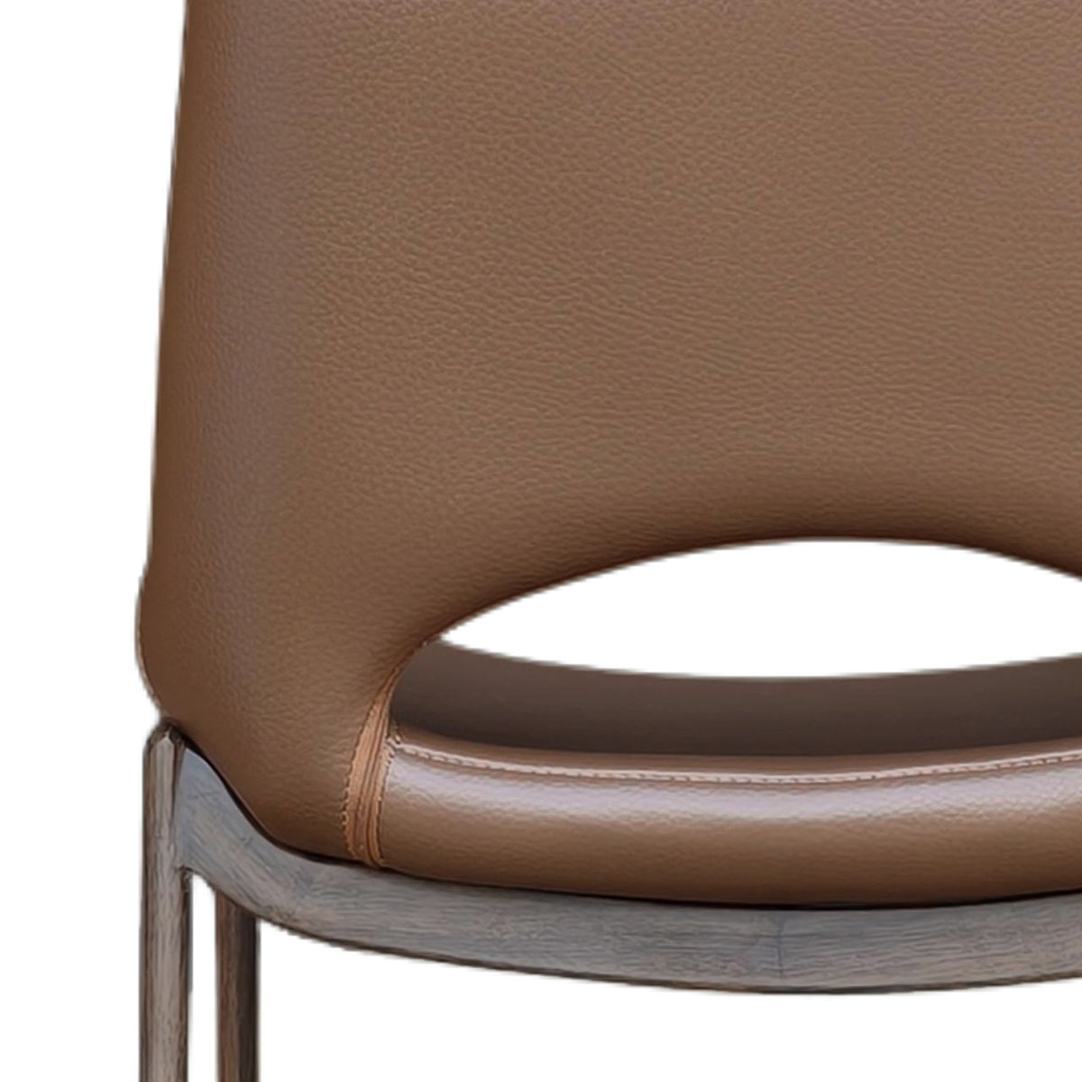 Faux Leather 30" Bar Stool in Saddle and Walnut