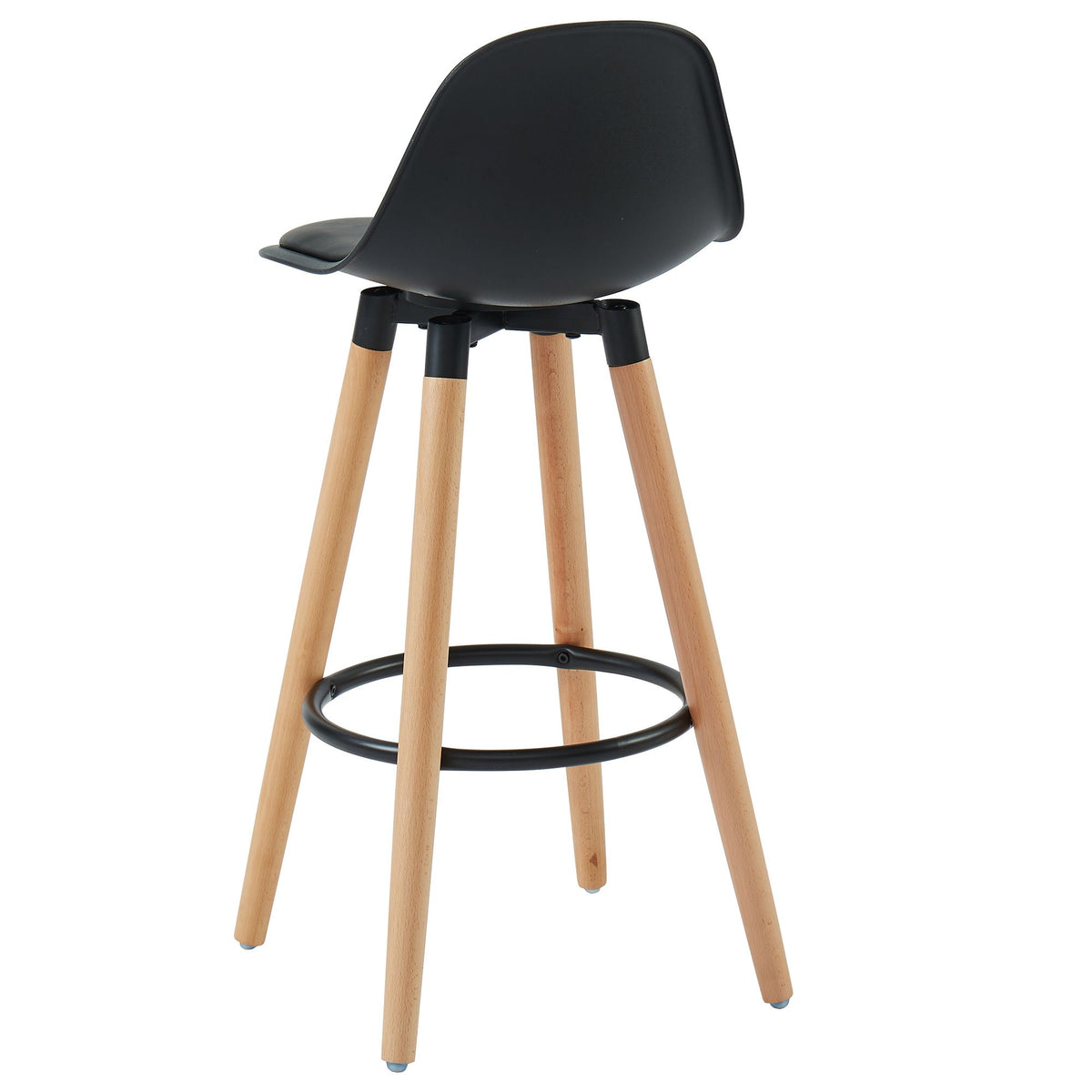 Contoured Moulded 26" Counter Stool, Set of 2 in Black and Natural