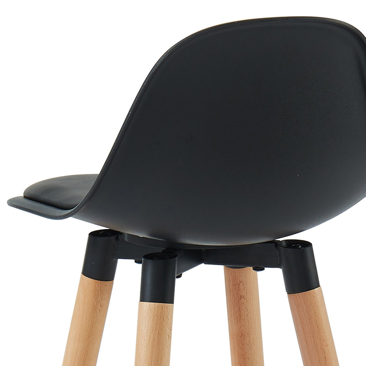 Contoured Moulded 26" Counter Stool, Set of 2 in Black and Natural