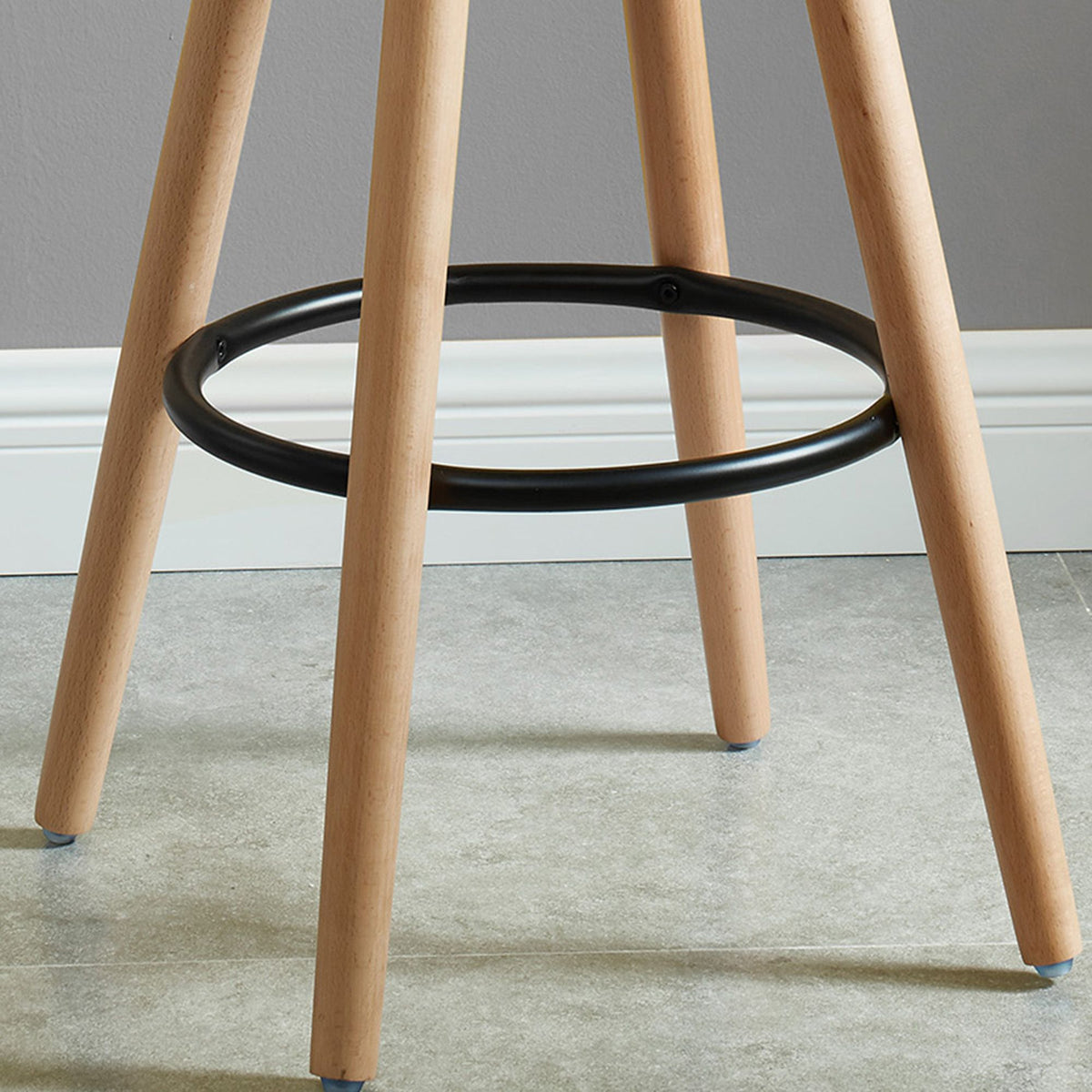 Contoured Moulded 26" Counter Stool, Set of 2 in Black and Natural
