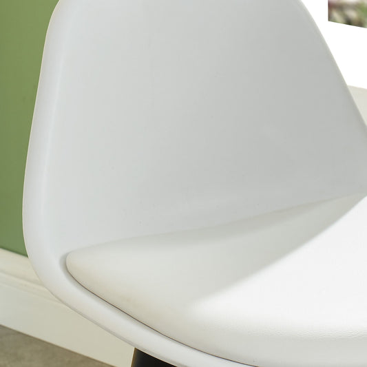 Contoured Moulded 26" Counter Stool, Set of 2 in White and Natural