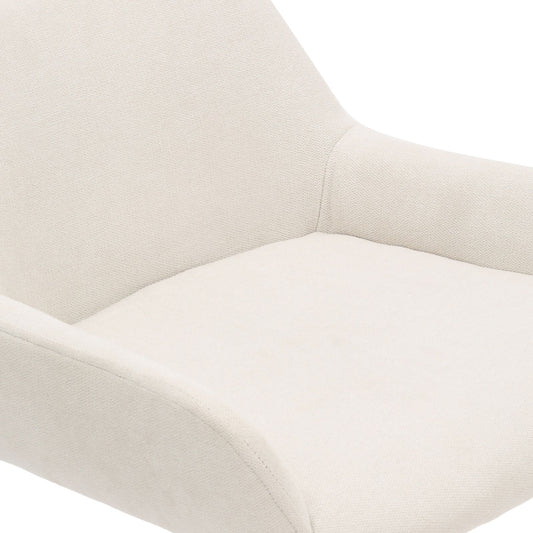 Upholstered 26" Counter Stool, Set of 2 in Beige Fabric and Black