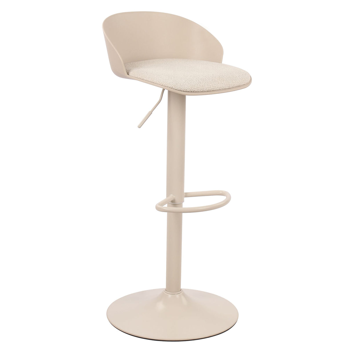 Upholstered Adjustable Air-Lift Stool, Set of 2 in Beige